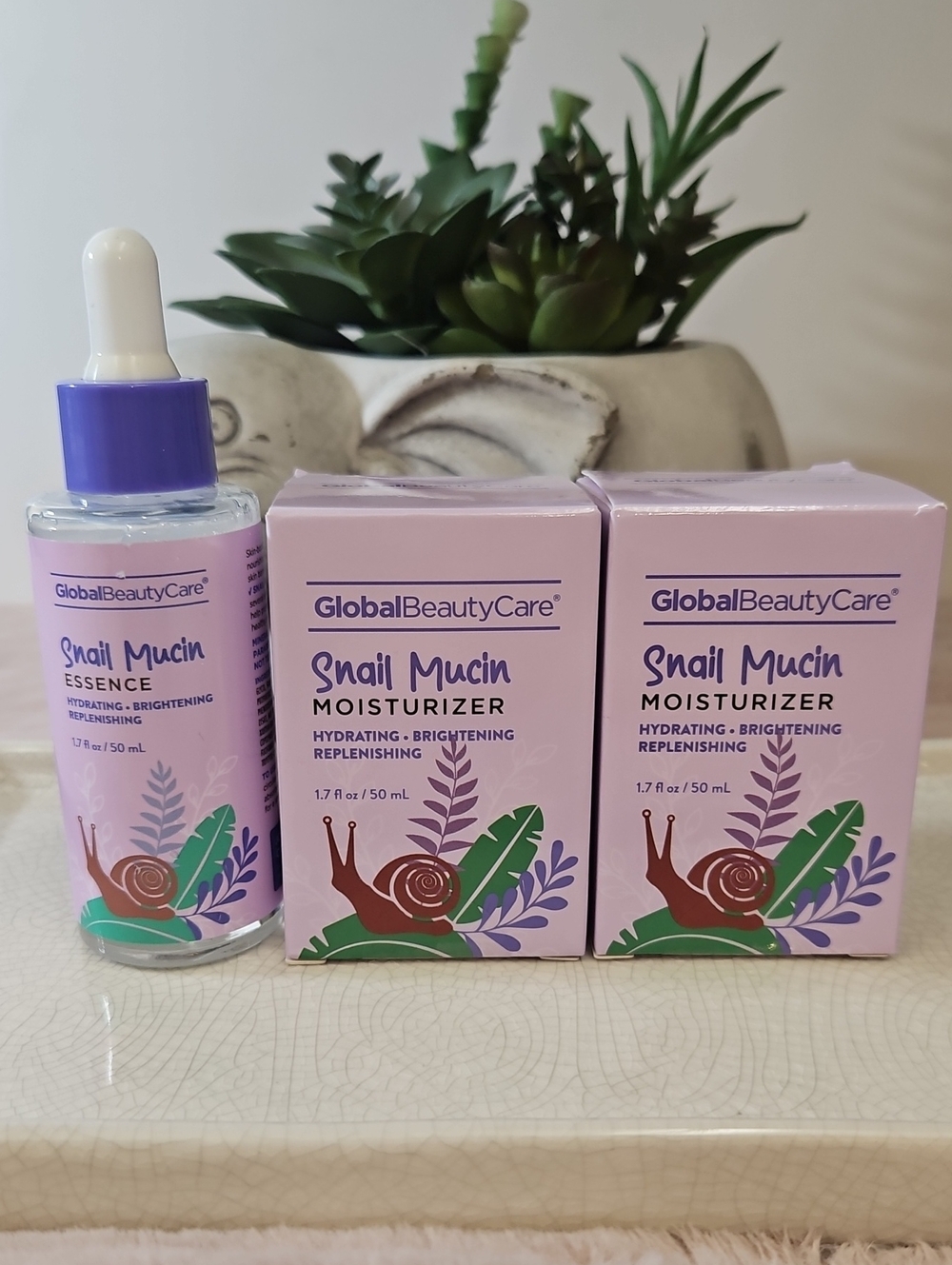 Global Beauty Care Snail Mucin Essence And Moisturizer 3-PC